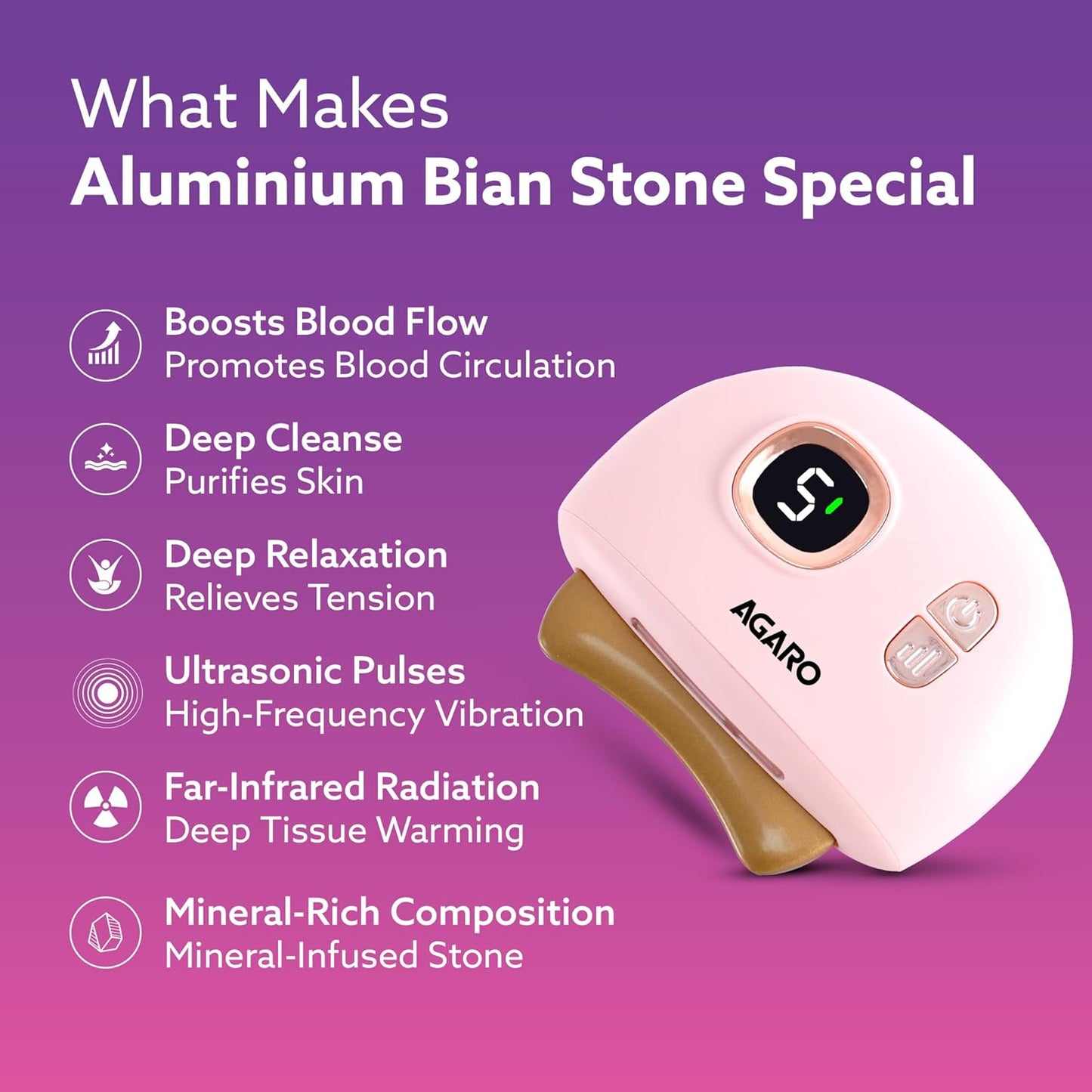 AGARO Electric Gua Sha Massager blends traditional skin care with modern tech. With 9 modes, red light therapy, sonic pulses, and heat therapy, it helps reduce acne, smooth wrinkles 1719