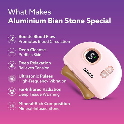 AGARO Electric Gua Sha Massager blends traditional skin care with modern tech. With 9 modes, red light therapy, sonic pulses, and heat therapy, it helps reduce acne, smooth wrinkles 1719