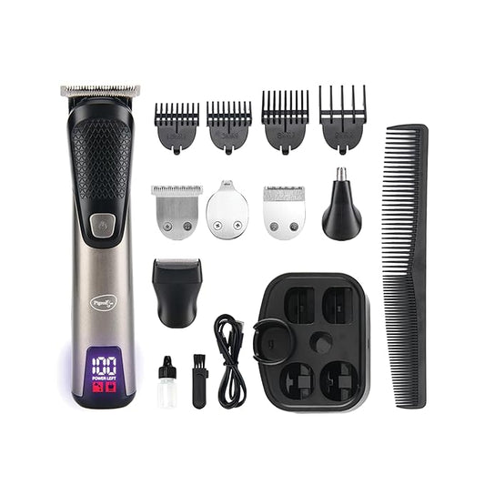 Pigeon 5-in-1 Multi-purpose Trimmer for Men | Stainless Steel Blade | Cordless Rechargeable with USB Type C Charging | LED Digital Display | 90 Min Runtime | 1.5 HR Charge Time | 2 Year Warranty