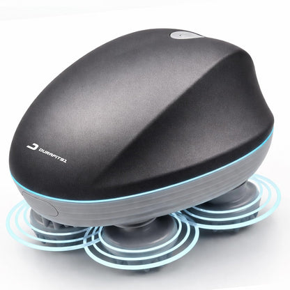 Durafit91™ RELAXA Rechargeable Scalp Massager | Oil Massager for Hair Growth | 96-Kneading Points Soft Medical-Grade Silicone Bristles | Detachable, Waterproof | Red Light Therapy for Stress Relief & Deep Relaxation (Grey)