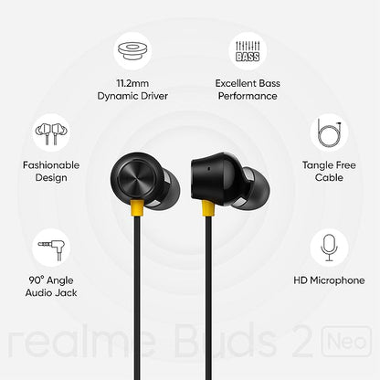 realme Buds 2 Neo Wired in Ear Earphones with Mic (Black)