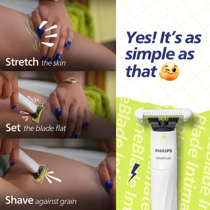 Philips OneBlade Intimate Trimmer & Electric Razor | Unmatched Skin Protection for Private Parts, Bikini, Underarm & Intimate Areas | No post shave irritation | For Women & Men | QP1924/20