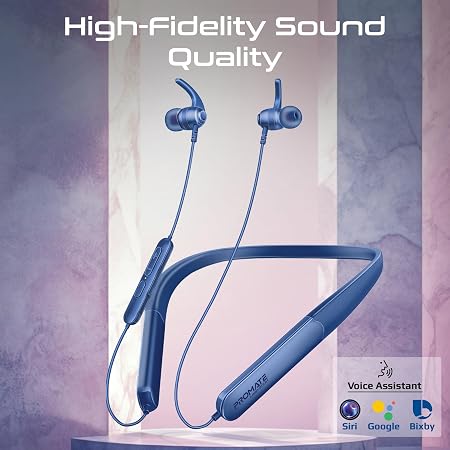 Promate High-Fidelity Wireless Neckband Earphones with 200-hour Playtime, ENC Call Noise Cancellation, Multi Connection with Two Devices, Bluetooth V5.4, Omni-Directional Mic, IPX5 Water- Resistance