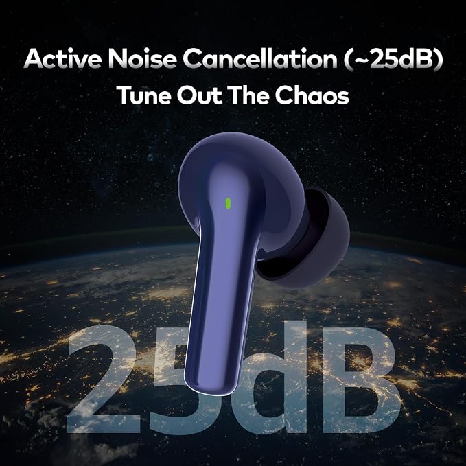 itel Buds Ace ANC TWS Earbuds w/ 25dB ANC, 50Hrs Playtime, AI ENC, 10mm Driver, Fast Charging, BT v5.3 & IPX5 Water Resistance