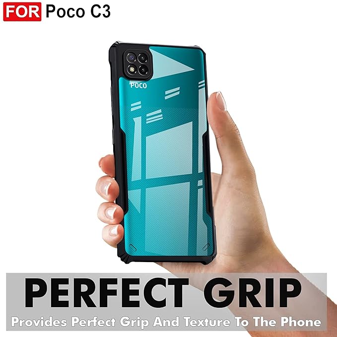 Amazon Brand - Solimo Mobile Cover for Poco C3 (Polycarbonate_Matte Black)