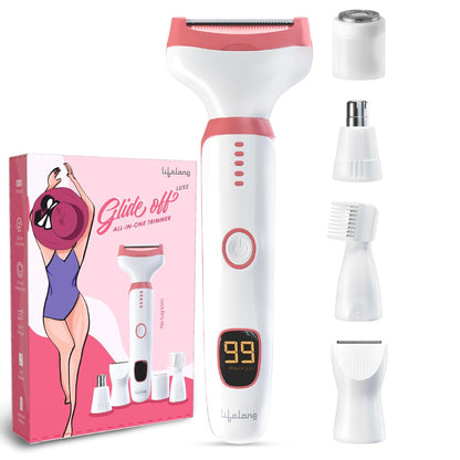 Lifelong LLPCW113 Trimmer for Woman | Eyebrow, Face Hair Remover | Women Bikini Hair Removal Machine | 6-in-1 Sensitive Facial Hair, Full Body, Private Part Intimate Ladies Shaver | All in One Electric Razor