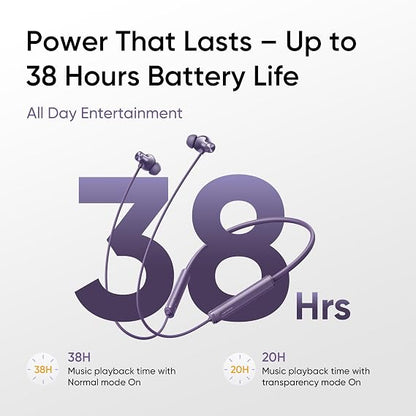 Realme Buds Wireless 5 ANC in Ear Bluetooth Headphones,50dB ANC, 13.6mm Dynamic Bass Driver,360? Spatial Audio,45ms Low Latency,Upto 38hrs Playback,IP55 Rating,Dual Device Connection