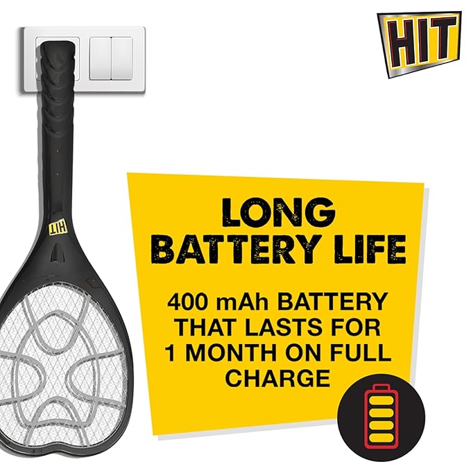 HIT Anti Mosquito Racquet Rechargeable Insect Killer Bat with LED Light