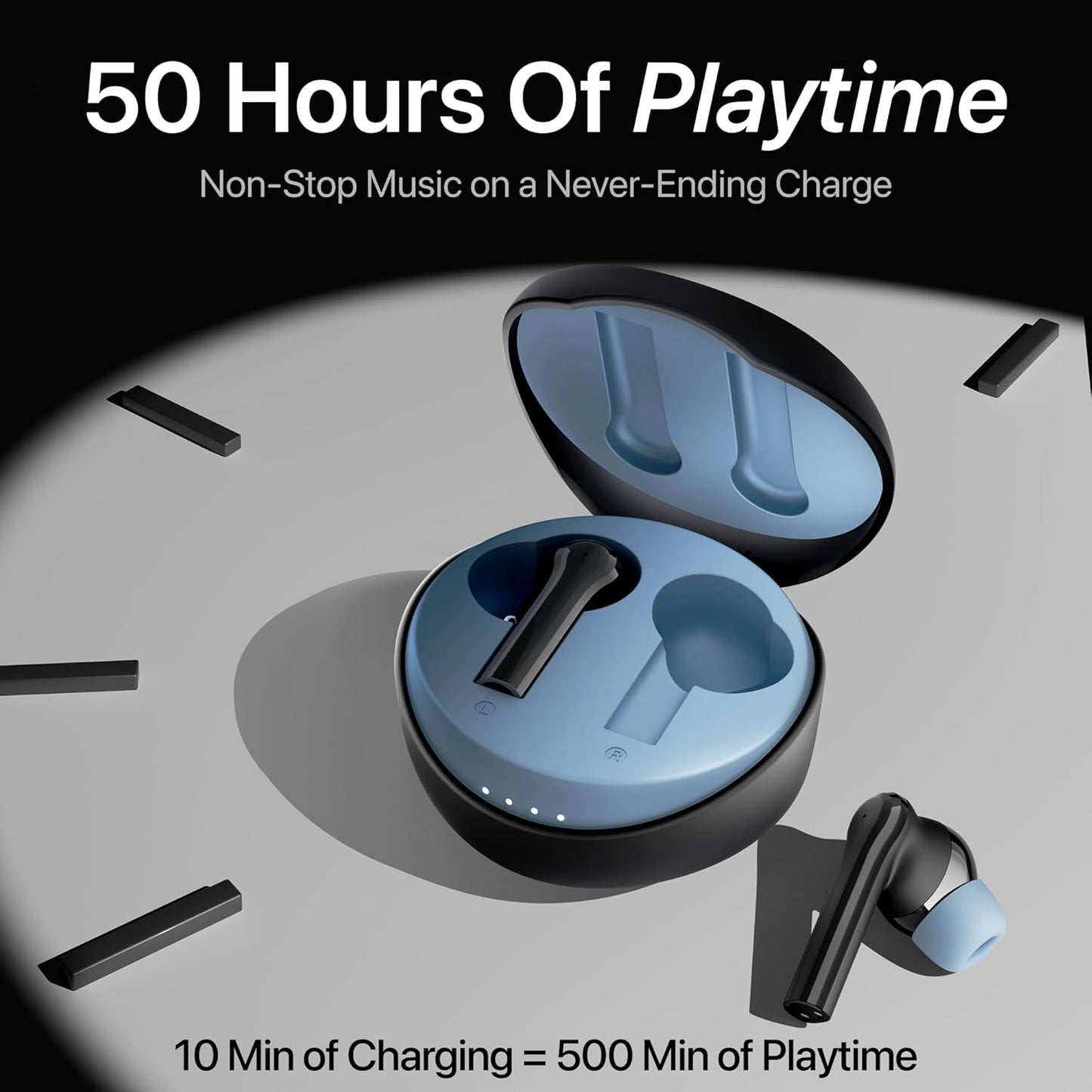 Mivi DuoPods Maxx TWS [New Launch], 13mm Bass Drivers, 50 Hrs Playtime, HD Call Clarity with AI-ENC, Gaming Mode, BT v5.3, Swift Type-C Charging, Made in India Earbuds