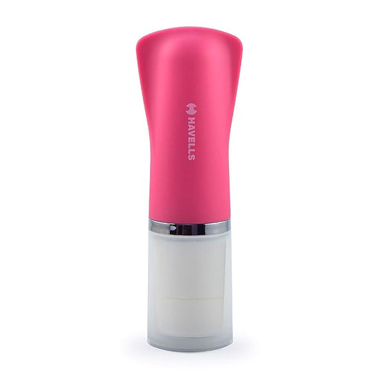 Havells Female Lady Facial Hair Remover/Shaver | Rotary Blades for Clean & Smooth Touch for Upper Lips,Chin7 Cheeks | Wet & Dry Use | Battery Powered | Mirror Included | Hot Pink | FD5000,Multicolour