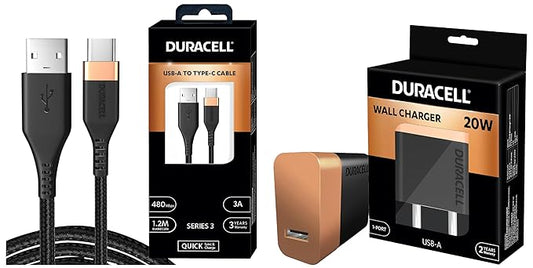 Duracell Wall Charger Type A 20 W with Series 3 - A to C Cable