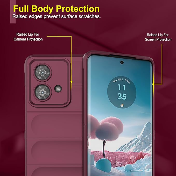 amazon basics Back Case Cover for Motorola Edge 40 Neo (Silicone_Plum)