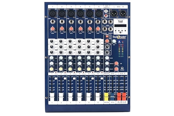 Studiomaster AIR-6R with Inbuilt Recorder, Bluetooth,USB & Echo Digital Sound Mixer