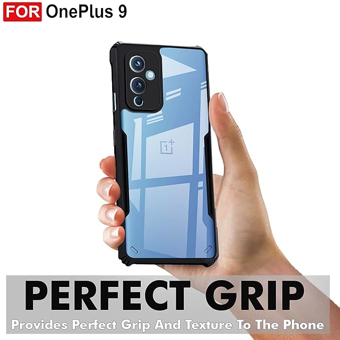 Amazon Brand - Solimo Back Case Cover for OnePlus 9 | Compatible for OnePlus 9 Back Case Cover | Clear Case for OnePlus 9 with Camera Protection | (TPU + PC | Matte Black)