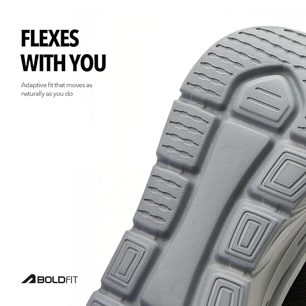 Boldfit UrbanX Walking Shoes for Men Slip On Cushion Without Laces Jogging Regular Wear