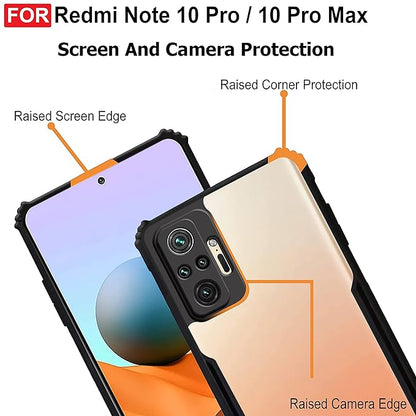 Amazon Brand - Solimo Back Case Cover for Mi Redmi Note 10 Pro/Pro Max | Compatible for Mi Redmi Note 10 Pro/Pro Max Back Case Cover | Clear Case with Camera Protection | (TPU + PC | Matte Black)