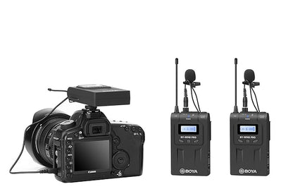 Boya by-WM8 Pro-K2 UHF Omnidirectional Dual-Channel Wireless Microphone System with One Receiver and Two Transmitter (Black)