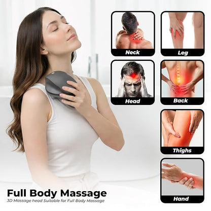 Durafit91™ RELAXA Rechargeable Scalp Massager | Oil Massager for Hair Growth | 96-Kneading Points Soft Medical-Grade Silicone Bristles | Detachable, Waterproof | Red Light Therapy for Stress Relief & Deep Relaxation (Grey)