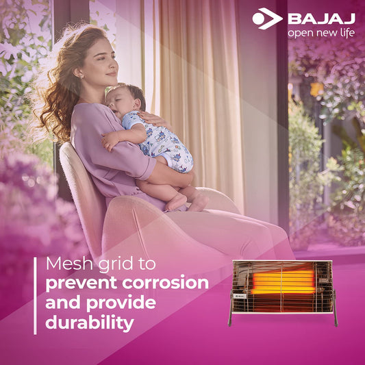 Bajaj Minor 1000 Watts Radiant Room Heater | ISI Approved | Radiant Warmth | Convenient & Elegant | Reliable & Safe | 2 Yr Warranty