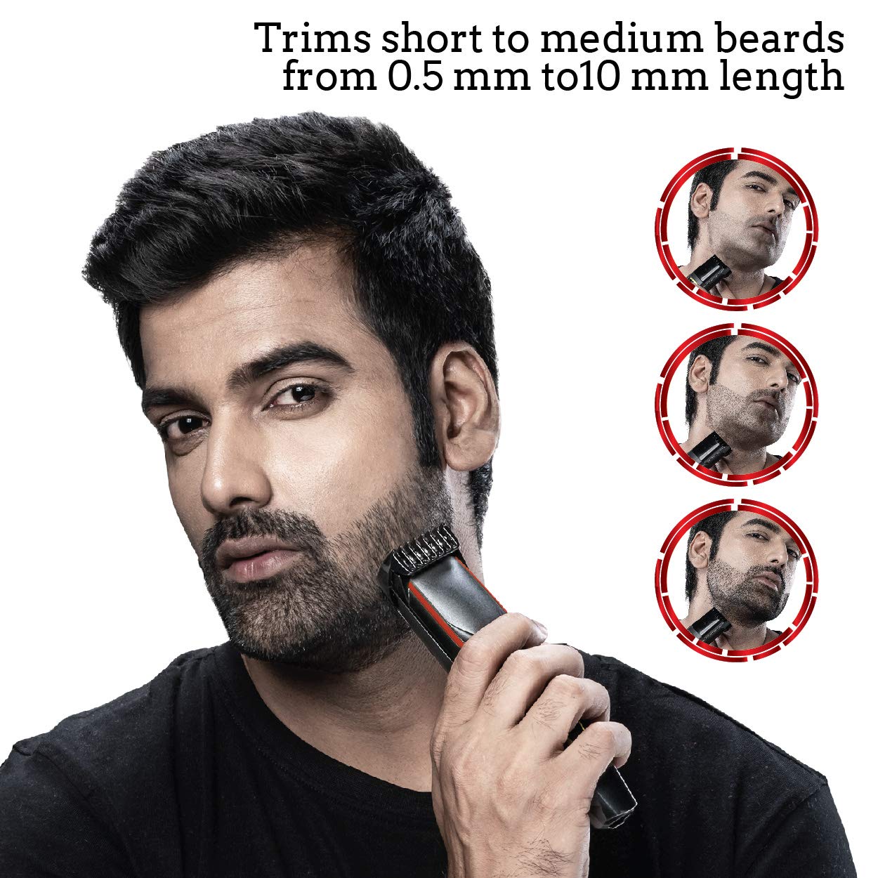 AGARO MT 6001 Beard Trimmer for Men, 90min Runtime, USB Charging, Fast Charge, 20 Length Setting, Rechargeable Battery