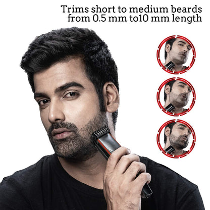 AGARO MT 6001 Beard Trimmer for Men, 90min Runtime, USB Charging, Fast Charge, 20 Length Setting, Rechargeable Battery