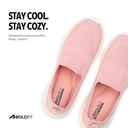 Boldfit Shoes for Woman Soft Sole Women Shoes Memory Foam Walking Shoe for Women Slip on Shoe Woman Anti Skid Foot Wear for Ladies for All Day Walking
