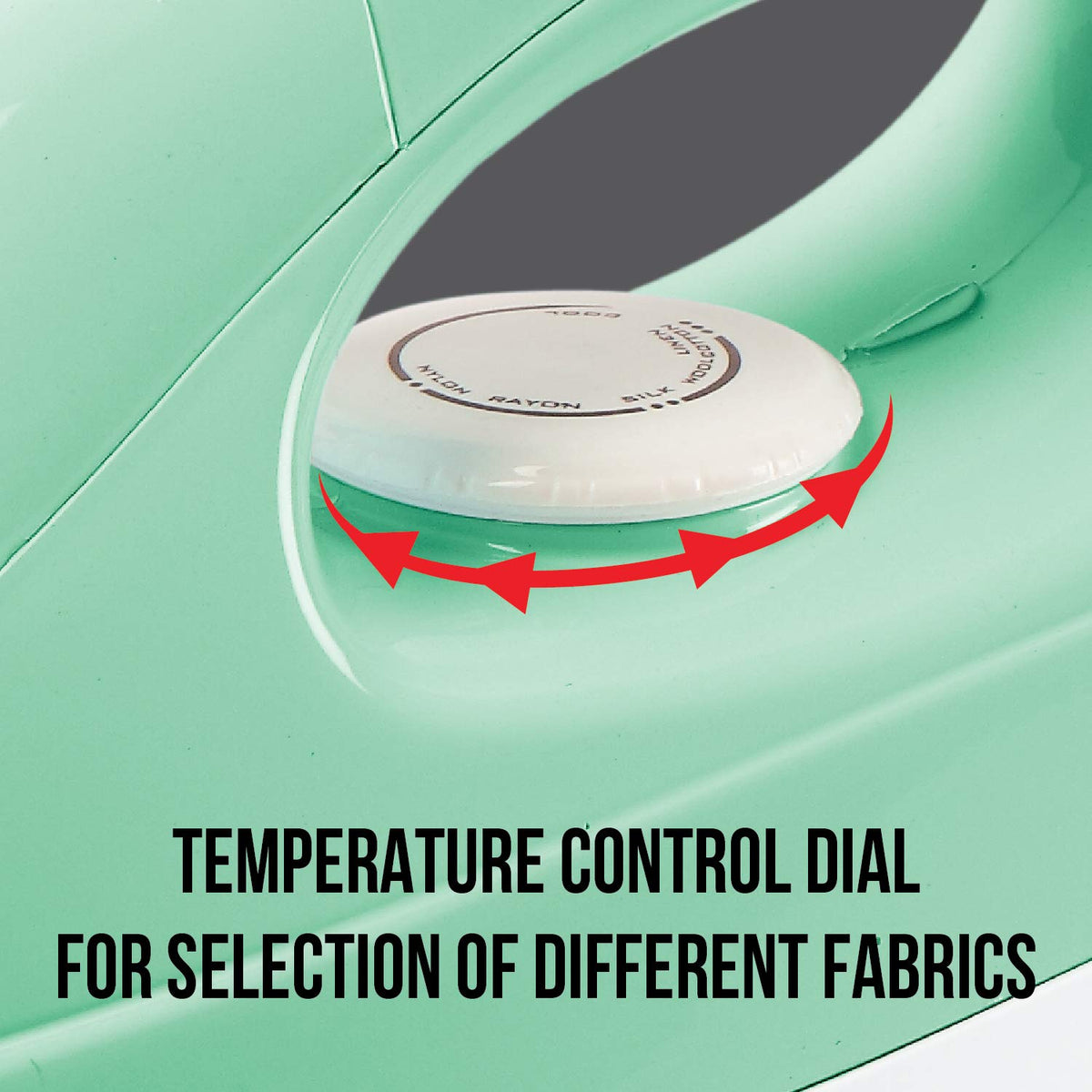 Havells D'zire 1000 watt Dry Iron With American Heritage Sole Plate, Aerodynamic Design, Easy Grip Temperature Knob & 2 years Warranty. (Mint)