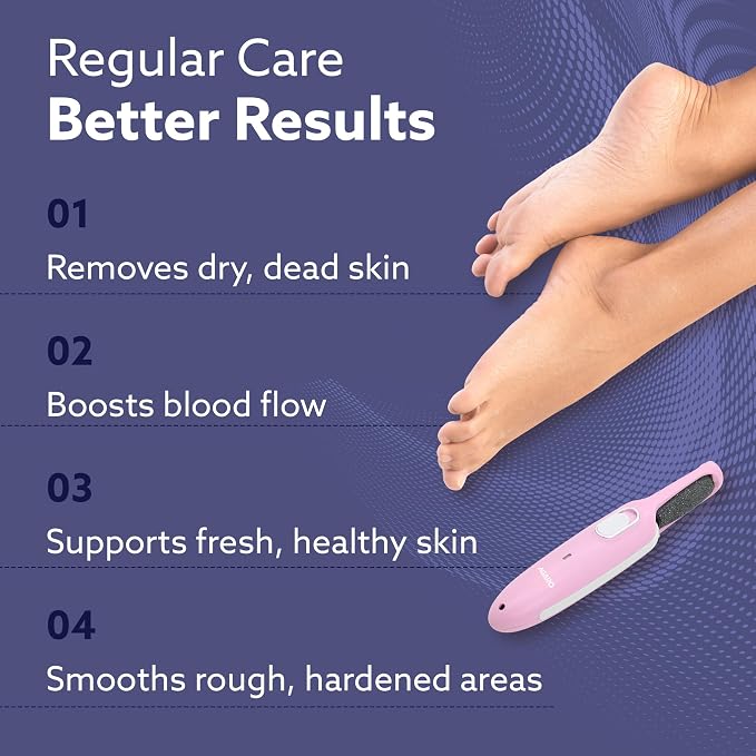 AGARO Electric Callus Remover with 2 Replaceable Heads – Rechargeable Foot Scrubber for Dead Skin & Cracked Heels Pedicure Machine with 120 Minutes Runtime CR1717