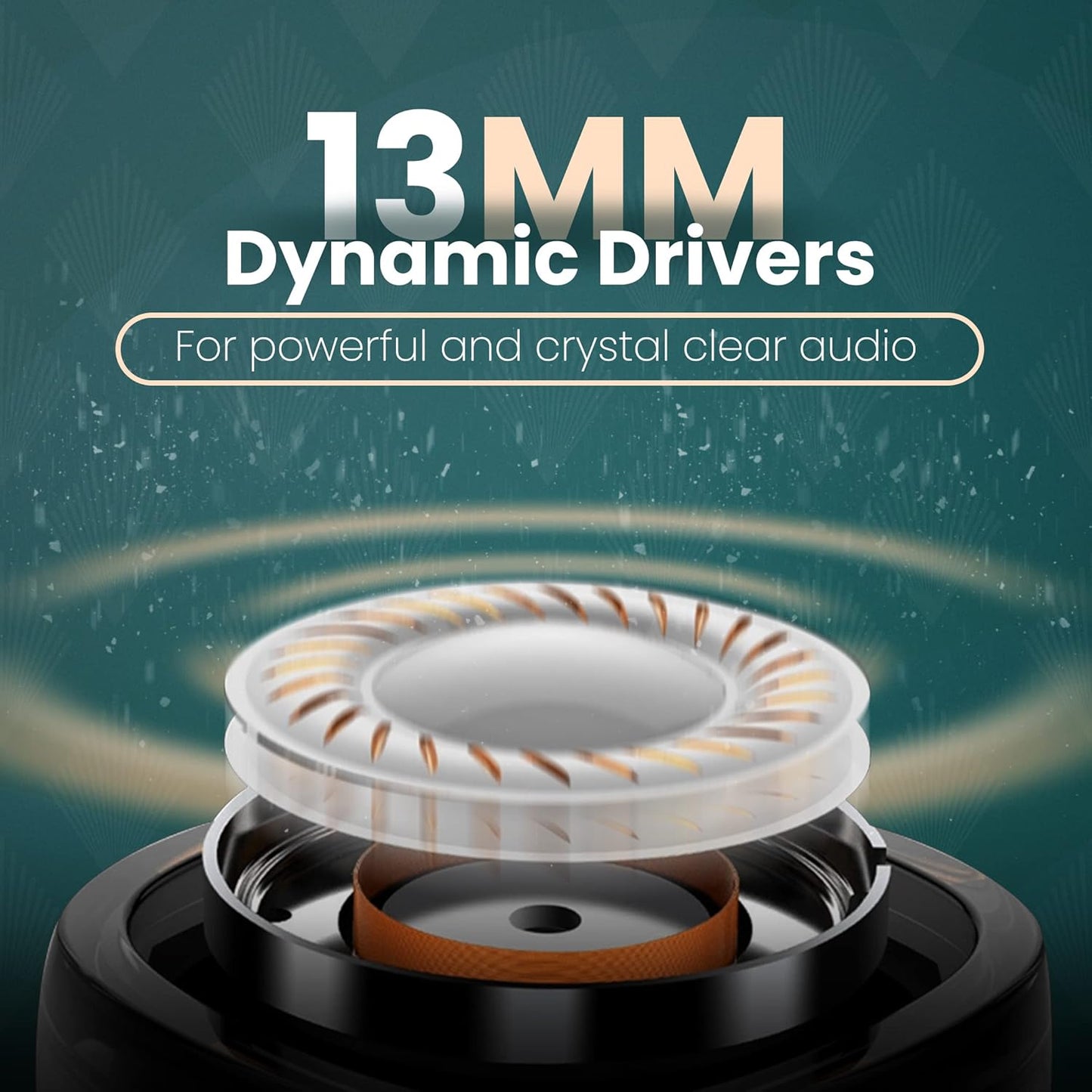 HAMMER Airflow Plus TWS Earbuds with Bluetooth 5.1, Type-C Charging, Smart Touch Control, IPX4 Rated SweatProof, Stereo Sound, Upto 23 Hours Playback, Noise Isolation (Emerald Green)