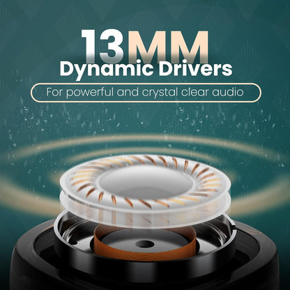 HAMMER Airflow Plus TWS Earbuds with Bluetooth 5.1, Type-C Charging, Smart Touch Control, IPX4 Rated SweatProof, Stereo Sound, Upto 23 Hours Playback, Noise Isolation (Emerald Green)