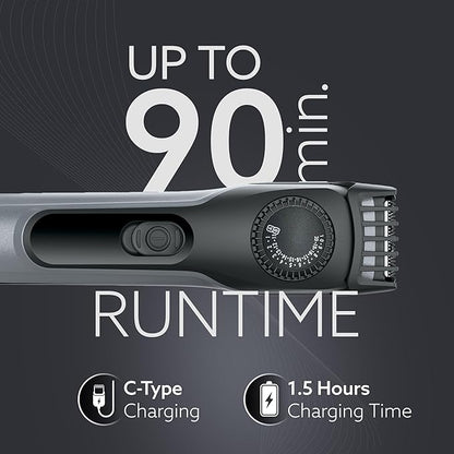 AGARO Beard Trimmer, Cordless Electric Beard Trimmer with Precision Dial, USB Rechargeable, 20 Length Settings Mustache Trimmer for Mens Gifts MT2525