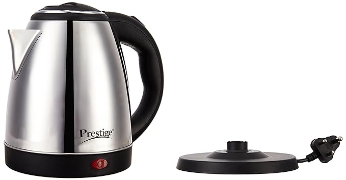 Prestige Electric Kettle PKOSS - 1500watts, Steel (1.5Ltr), Black & PKOSS 1.8-Litre 1500W Electric Kettle (Can't be Used to Boil Milk) Combo