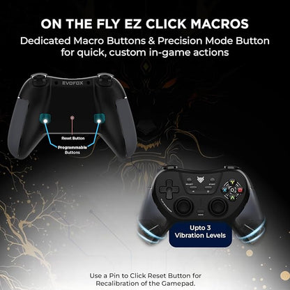 EVOFOX One S Universal 3-Mode Wireless & Wired Bluetooth Gamepad (Black, For PC, iOS, Android, PS3, PS4, Switch)
