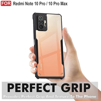 Amazon Brand - Solimo Back Case Cover for Mi Redmi Note 10 Pro/Pro Max | Compatible for Mi Redmi Note 10 Pro/Pro Max Back Case Cover | Clear Case with Camera Protection | (TPU + PC | Matte Black)