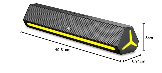 VW Chaser Bar | 30W Bluetooth SoundBar | 2.0 Channel | Multiple Connectivity & Sleek Design (Black)