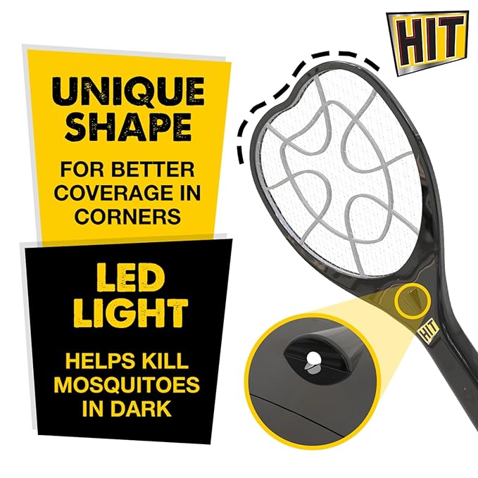 HIT Anti Mosquito Racquet Rechargeable Insect Killer Bat with LED Light