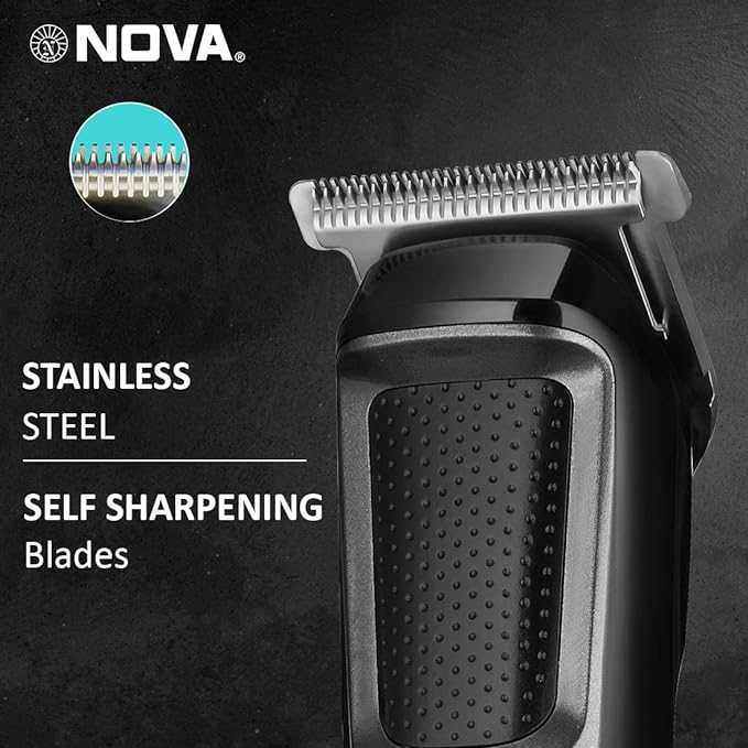 Nova NHT 1076 Cordless: 30 Minutes Runtime Trimmer for Men (Black)