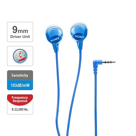 Sony MDR-EX14AP Wired in Ear Headphone with Mic (Blue)