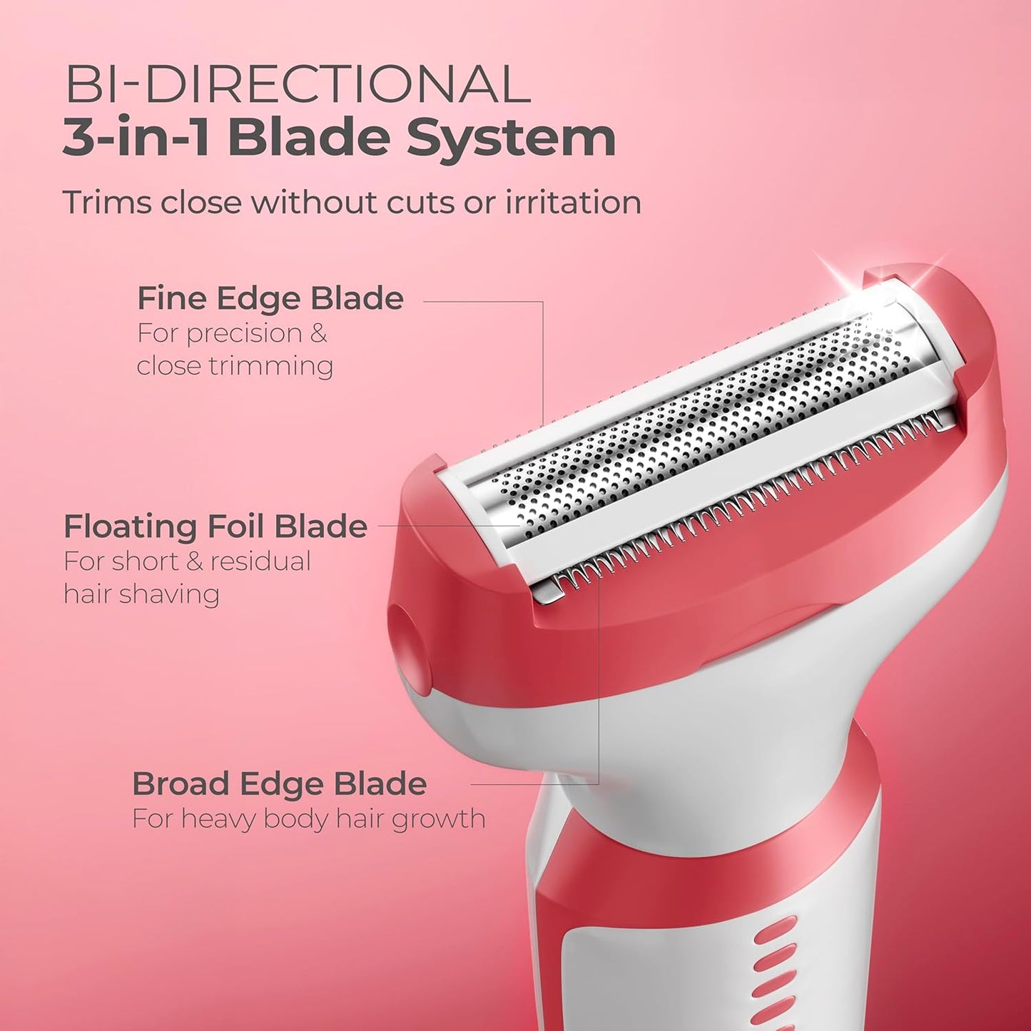 Lifelong LLPCW113 Trimmer for Woman | Eyebrow, Face Hair Remover | Women Bikini Hair Removal Machine | 6-in-1 Sensitive Facial Hair, Full Body, Private Part Intimate Ladies Shaver | All in One Electric Razor