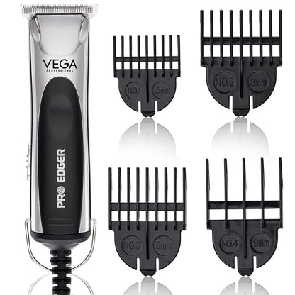 VEGA PROFESSIONAL Men Pro Edger Hair Trimmer For Salon With 6500 Rpm High Speed Rotary Motor, Detachable Stainless Steel T-Wide Blade, 0.1Mm Ultra Close Cutting Length, (Vpvht-02)