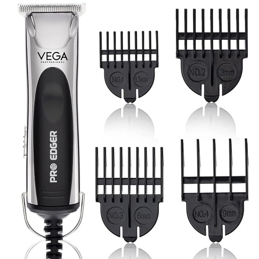 VEGA PROFESSIONAL Men Pro Edger Hair Trimmer For Salon With 6500 Rpm High Speed Rotary Motor, Detachable Stainless Steel T-Wide Blade, 0.1Mm Ultra Close Cutting Length, (Vpvht-02)