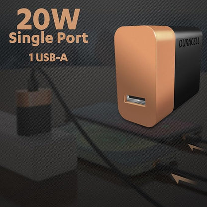Duracell Wall Charger Type A 20 W with Series 3 - A to C Cable