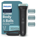 Philips Body & Balls Trimmer for Men Private Parts | Back Attachment | Clinically Tested on Sensitive Skin | Skin Safe Intimate Grooming | 100% Showerproof | 100min runtime | 5yrs* Warranty | BG5475