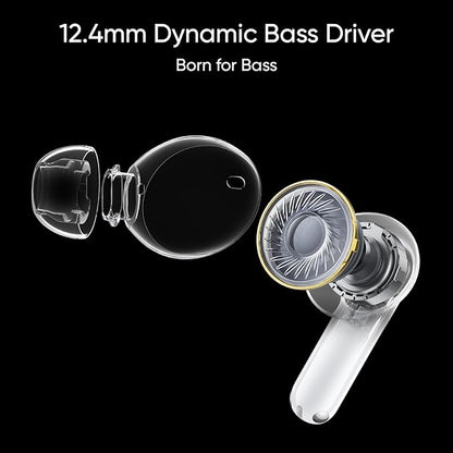 realme Buds T300 TWS Earbuds with 40H Play time,30dB ANC, 360° Spatial Audio with Dolby Atmos, 12.4 mm Dynamic Bass Boost Driver, IP55 Water & Dust Resistant, BT v5.3 (Stylish Black)