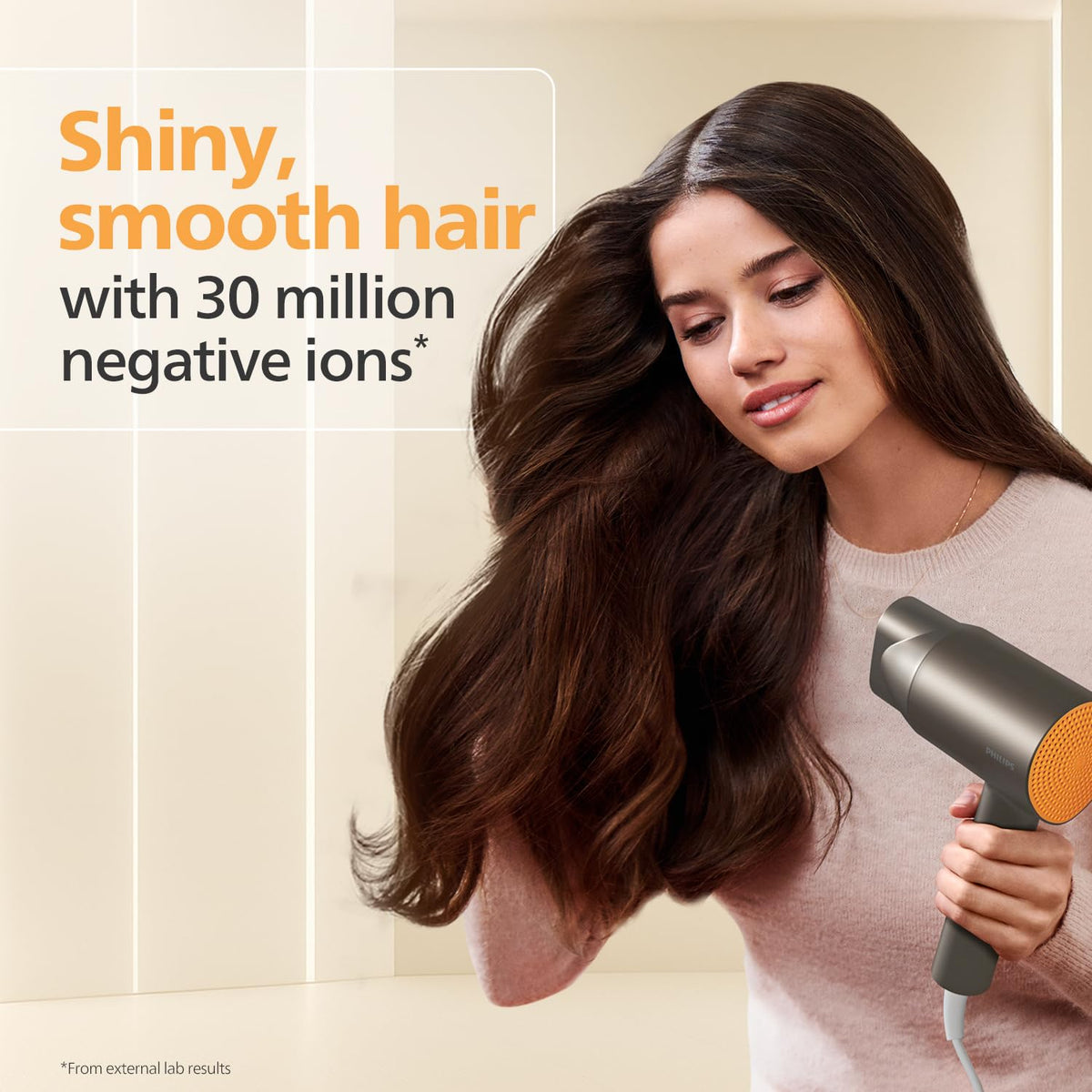 Philips Hair Dryer 1600 Watts | 4 heat x speed modes for different drying needs | 30 M Negative Ions for Smooth, Shiny Hair | BHD321/06 - Steel Grey | Perfect Blow Dry for Men & Women | 2 year Warranty