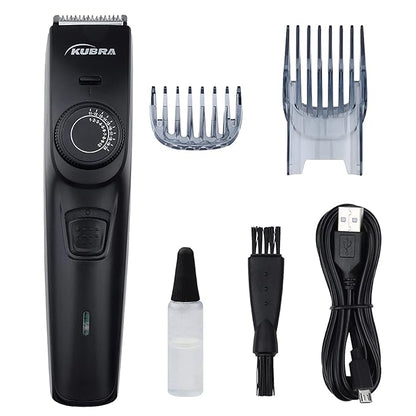 KUBRA KB-1088 20 Length Settings Rechargeable Trimmer 40 min  Runtime 20 Length Settings (Black)