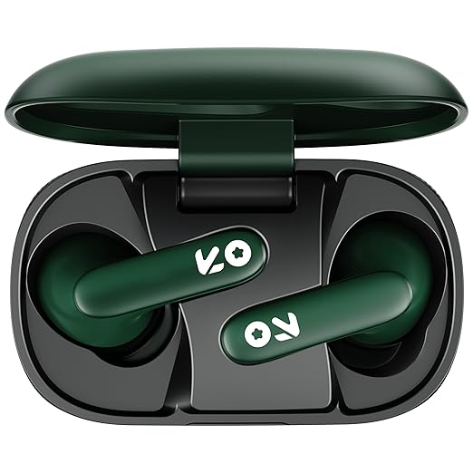 GOBOULT Z20 Made in India Bluetooth Ear Buds Wireless 51H Playtime, Clear Calling ENC Mic, Low Latency Gaming, 10mm Drivers Earbuds Buds Bluetooth Wireless Earphones (Pine Green)