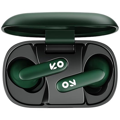 GOBOULT Z20 Made in India Bluetooth Ear Buds Wireless 51H Playtime, Clear Calling ENC Mic, Low Latency Gaming, 10mm Drivers Earbuds Buds Bluetooth Wireless Earphones (Pine Green)