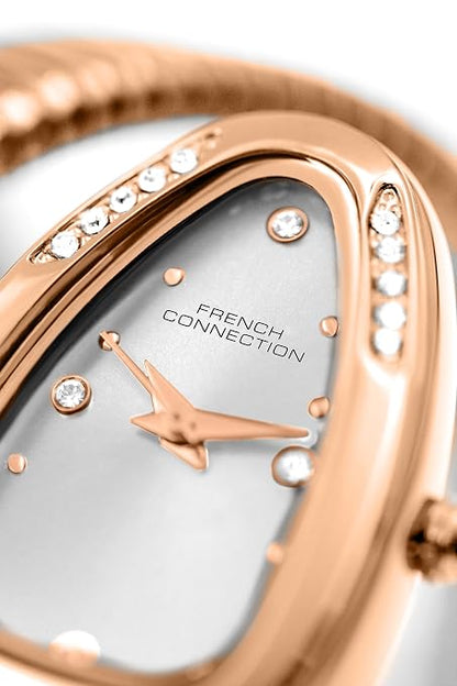 French Connection Silver Analog Dial Watch for Women - FCN0110SRGM