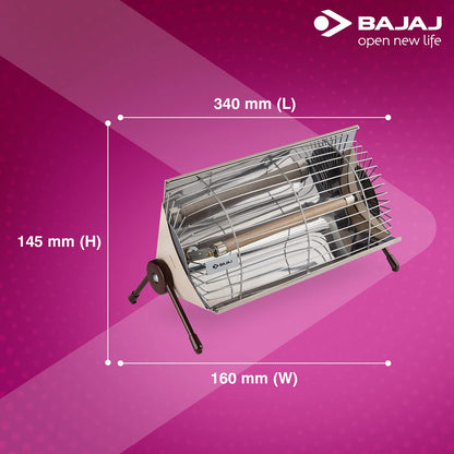 Bajaj Minor 1000 Watts Radiant Room Heater | ISI Approved | Radiant Warmth | Convenient & Elegant | Reliable & Safe | 2 Yr Warranty
